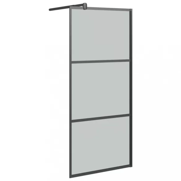 fekete sötét ESG üveg zuhanyfal 80 x 195 cm