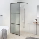 fekete sötét ESG üveg zuhanyfal 90x195cm