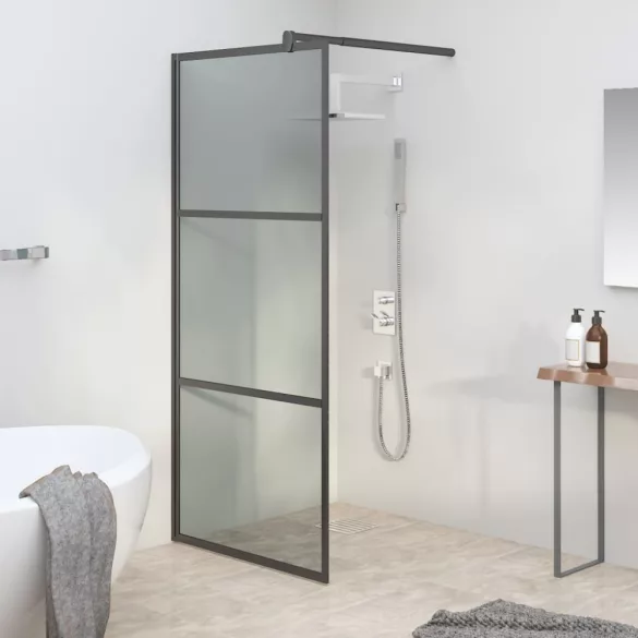 fekete sötét ESG üveg zuhanyfal 90x195cm