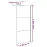 fekete sötét ESG üveg zuhanyfal 90x195cm