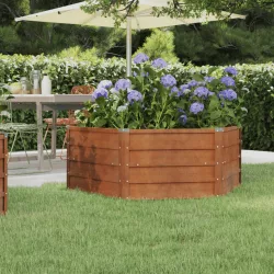   rozsda színű corten acél kerti magaságyás 129 x 129 x 45 cm