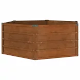 rozsda színű corten acél kerti magaságyás 129 x 129 x 45 cm