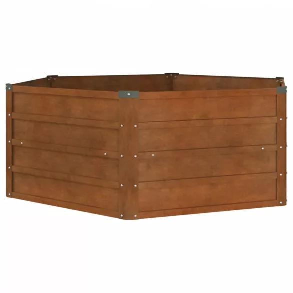 rozsda színű corten acél kerti magaságyás 129 x 129 x 45 cm
