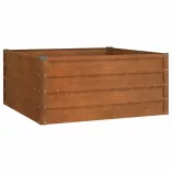 rozsda színű corten acél kerti magaságyás 100 x 100 x 45 cm