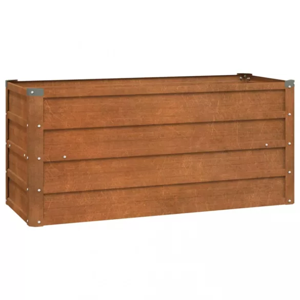 rozsda színű corten acél kerti magaságyás 100 x 40 x 45 cm