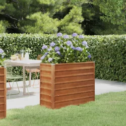   rozsda színű corten acél kerti magaságyás 100 x 40 x 77 cm