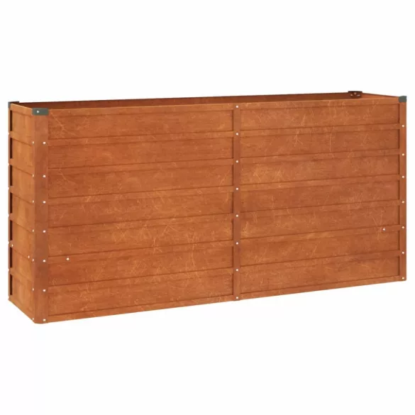 rozsda színű corten acél kerti magaságyás 160 x 40 x 77 cm