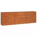 rozsda színű corten acél kerti magaságyás 240 x 40 x 77 cm