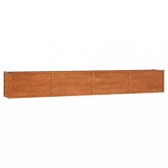 rozsda színű corten acél kerti magaságyás 320 x 40 x 45 cm