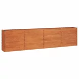 rozsda színű corten acél kerti magaságyás 320 x 40 x 77 cm