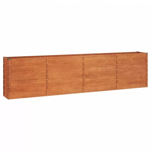 rozsda színű corten acél kerti magaságyás 320 x 40 x 77 cm