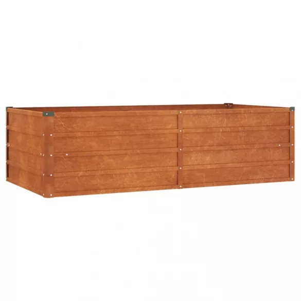 rozsda színű corten acél kerti magaságyás 160 x 80 x 45 cm