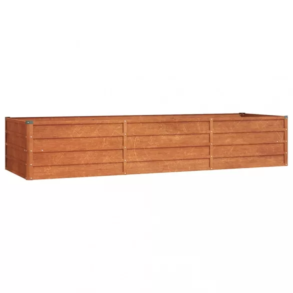 rozsda színű corten acél kerti magaságyás 240 x 80 x 45 cm