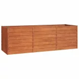 rozsda színű corten acél kerti magaságyás 240 x 80 x 77 cm