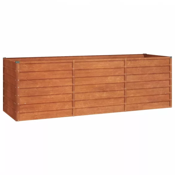 rozsda színű corten acél kerti magaságyás 240 x 80 x 77 cm