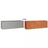 rozsda színű corten acél kerti magaságyás 240 x 80 x 77 cm