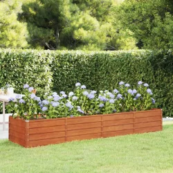   rozsda színű corten acél kerti magaságyás 320 x 80 x 45 cm