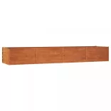 rozsda színű corten acél kerti magaságyás 320 x 80 x 45 cm