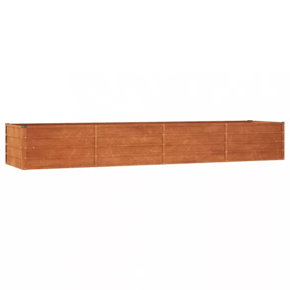 rozsda színű corten acél kerti magaságyás 320 x 80 x 45 cm
