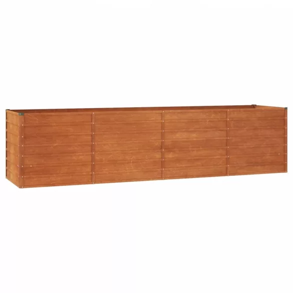 rozsda színű corten acél kerti magaságyás 320 x 80 x 77 cm