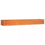 rozsda színű corten acél kerti magaságyás 400 x 80 x 45 cm