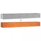 rozsda színű corten acél kerti magaságyás 400 x 80 x 45 cm