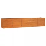 rozsda színű corten acél kerti magaságyás 400 x 80 x 77 cm