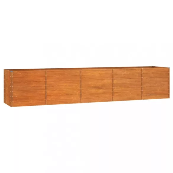 rozsda színű corten acél kerti magaságyás 400 x 80 x 77 cm