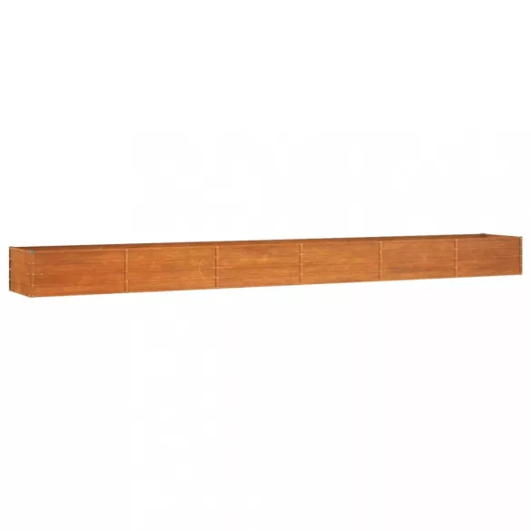 rozsda színű corten acél kerti magaságyás 600 x 80 x 45 cm