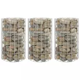 3 db kör alakú horganyzott acél gabion magaságyás Ø30 x 50 cm