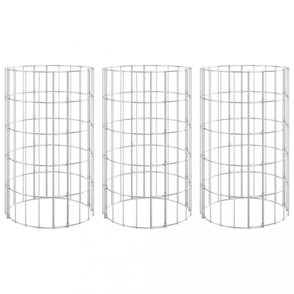 3 db kör alakú horganyzott acél gabion magaságyás Ø30 x 50 cm