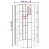 3 db kör alakú horganyzott acél gabion magaságyás Ø30 x 50 cm