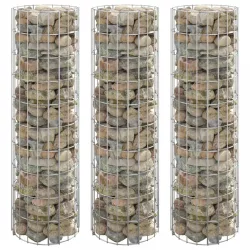   3 db kör alakú horganyzott acél gabion magaságyás Ø30 x 100 cm