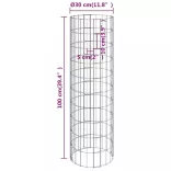 3 db kör alakú horganyzott acél gabion magaságyás Ø30 x 100 cm