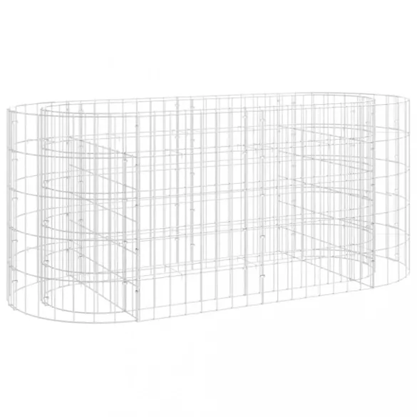 horganyzott vas gabion magaságyás 120 x 50 x 50 cm