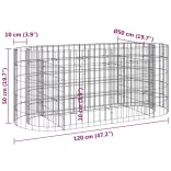 horganyzott vas gabion magaságyás 120 x 50 x 50 cm