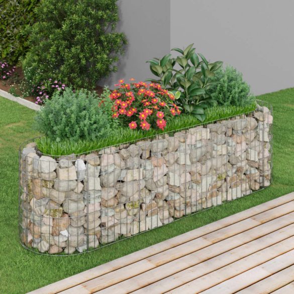 horganyzott vas gabion magaságyás 190 x 50 x 50 cm