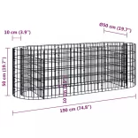 horganyzott vas gabion magaságyás 190 x 50 x 50 cm