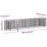 horganyzott vas gabion magaságyás 260 x 50 x 50 cm