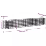 horganyzott vas gabion magaságyás 330 x 50 x 50 cm