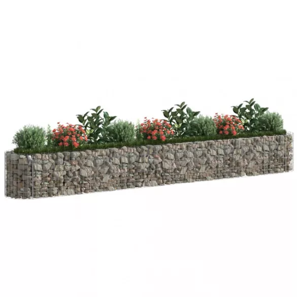 horganyzott vas gabion magaságyás 400 x 50 x 50 cm