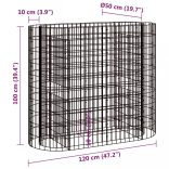 horganyzott vas gabion magaságyás 120x50x100 cm