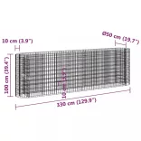 horganyzott vas gabion magaságyás 330x50x100 cm
