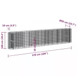 horganyzott vas gabion magaságyás 470x50x100 cm