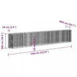 horganyzott vas gabion magaságyás 540x50x100 cm