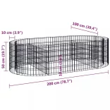 horganyzott vas gabion magaságyás 200x100x50 cm