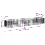 horganyzott vas gabion magaságyás 400x100x50 cm