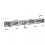 horganyzott vas gabion magaságyás 600x100x50 cm