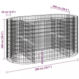 horganyzott vas gabion magaságyás 200x100x100 cm