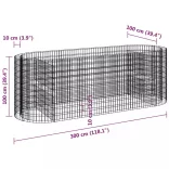horganyzott vas gabion magaságyás 300x100x100 cm